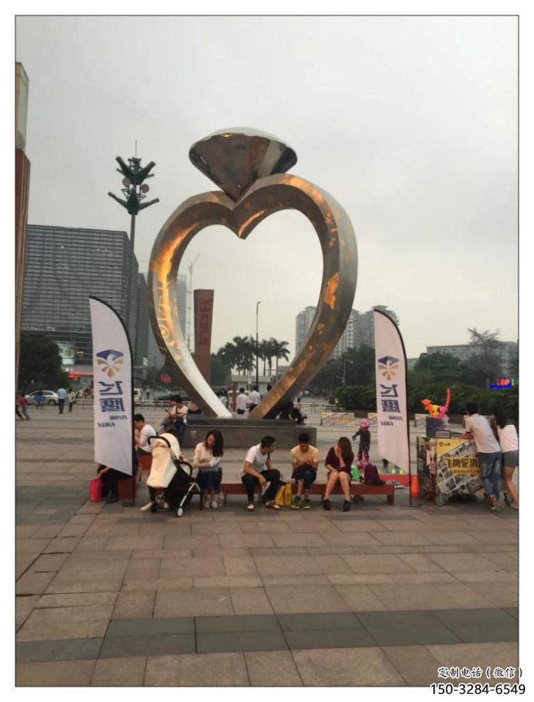 戒指雕塑廠家，公園廣場小品，不銹鋼鏡面戒指雕塑