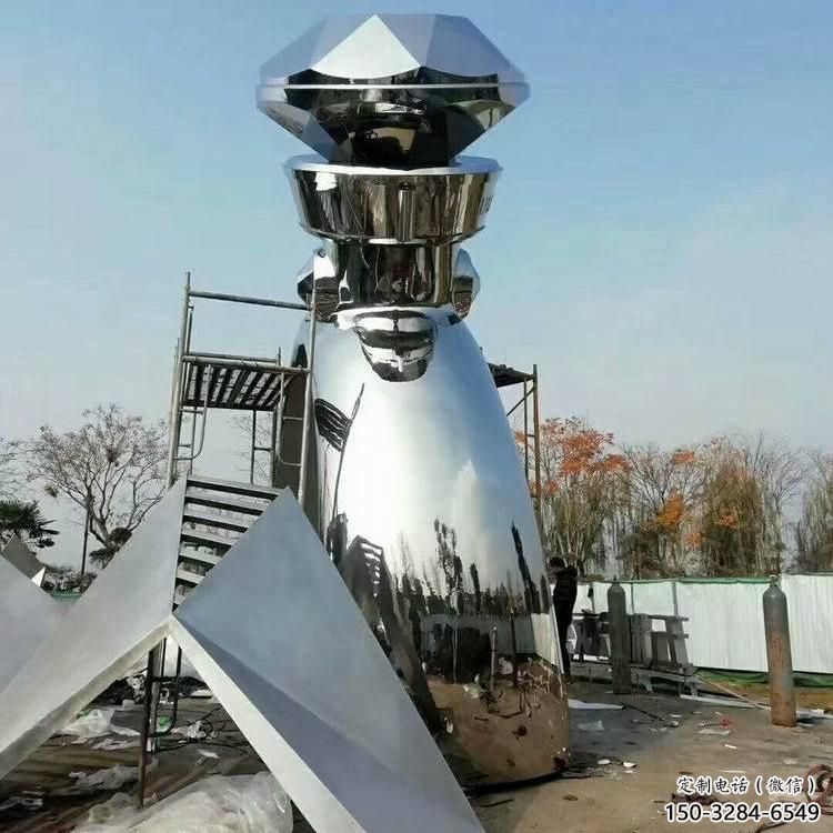 戒指雕塑，房地產(chǎn)鏡面不銹鋼戒指雕塑廠家