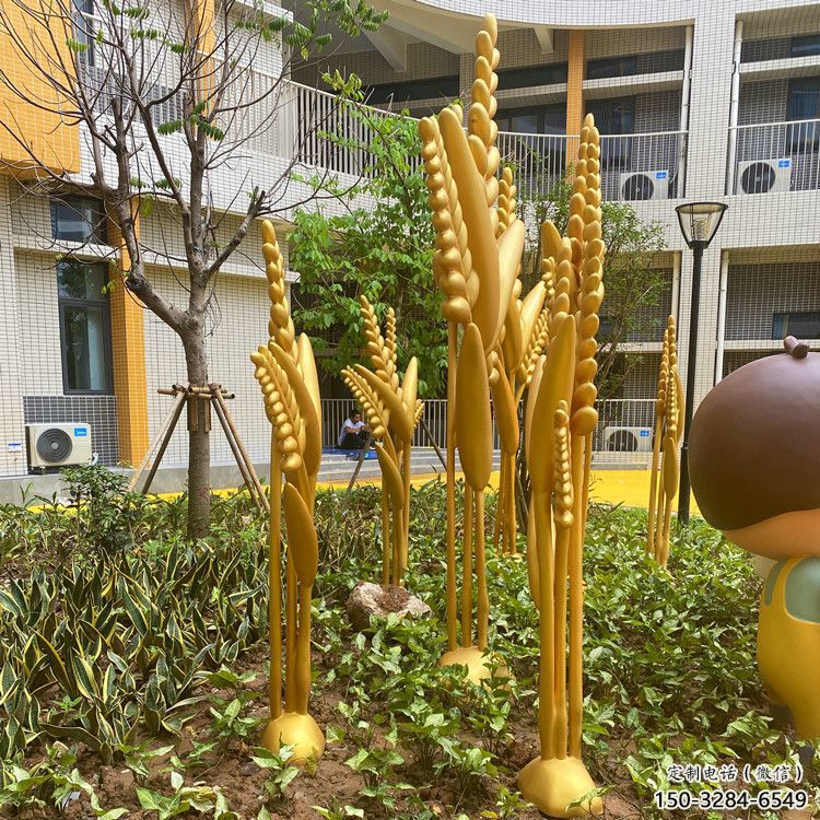 古銅色水稻雕塑廠 大型城市雕塑生產(chǎn) 商業(yè)街?jǐn)[件