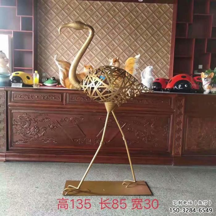 公園仙鶴雕塑生產(chǎn)商 酒店門(mén)口雕塑 彩繪擺件