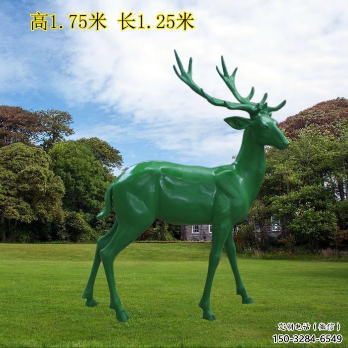 選用古銅色小鹿雕塑 大型城市雕塑 商業(yè)街?jǐn)[件