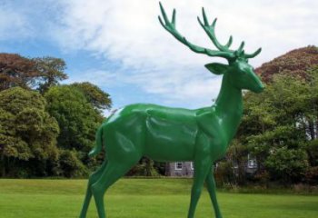 選用古銅色小鹿雕塑 大型城市雕塑 商業(yè)街?jǐn)[件