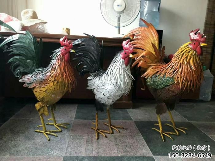 風(fēng)景區(qū)玻璃鋼公雞雕塑廠家 售樓處廣場雕塑 仿古擺件