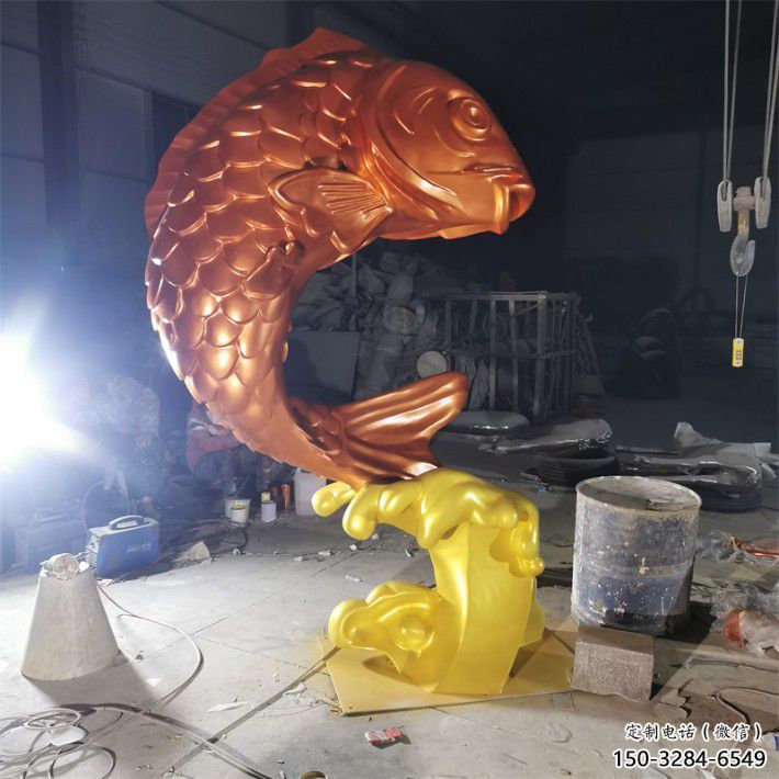 水景鯉魚雕塑廠家 風景區(qū)幾何雕塑 廣場小品