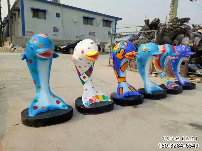 風(fēng)景區(qū)玻璃鋼海豚雕塑廠家 售樓處廣場雕塑 仿古擺件