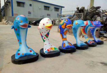 風(fēng)景區(qū)玻璃鋼海豚雕塑廠家 售樓處廣場雕塑 仿古擺件