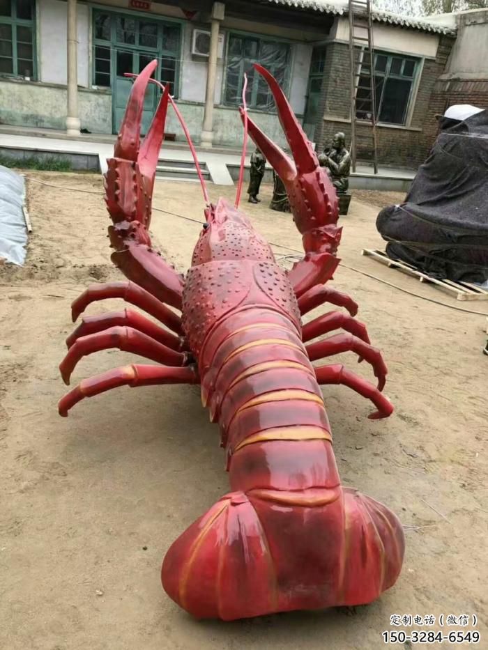 城市玻璃鋼龍蝦雕塑 風(fēng)景區(qū)彩繪雕塑 抽象擺件