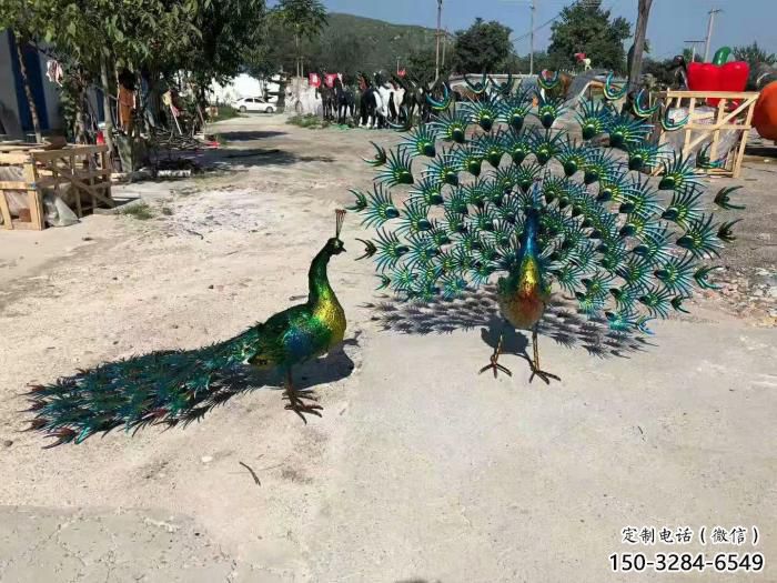 店門口不銹鋼孔雀雕塑 創(chuàng)意飛鳥雕塑 仿真擺件