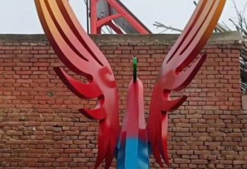 店門口不銹鋼鳳凰雕塑廠家 創(chuàng)意動(dòng)物雕塑 仿真擺件