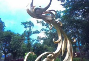 古銅色鳳凰銅雕塑廠家 大型城市雕塑 商業(yè)街?jǐn)[件