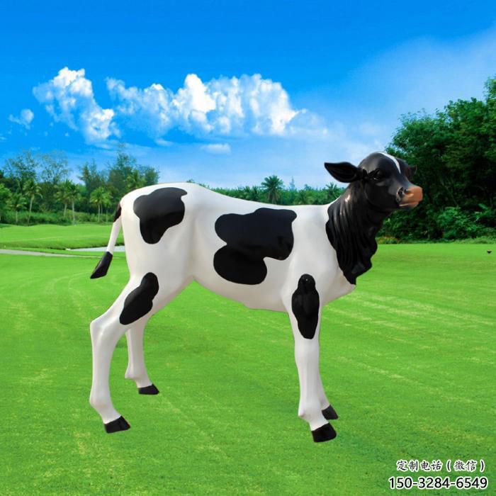 玻璃鋼奶牛雕塑廠家 風(fēng)景區(qū)仿真雕塑 廣場(chǎng)小品