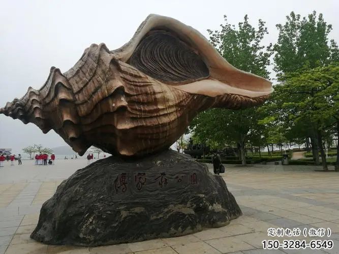 古銅色海螺銅雕塑 大型城市雕塑 商業(yè)街?jǐn)[件