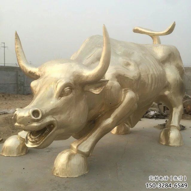 公園開(kāi)荒牛銅雕塑 酒店門口雕塑 彩繪擺件