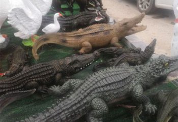 風(fēng)景區(qū)玻璃鋼鱷魚雕塑 售樓處廣場(chǎng)雕塑 仿古擺件