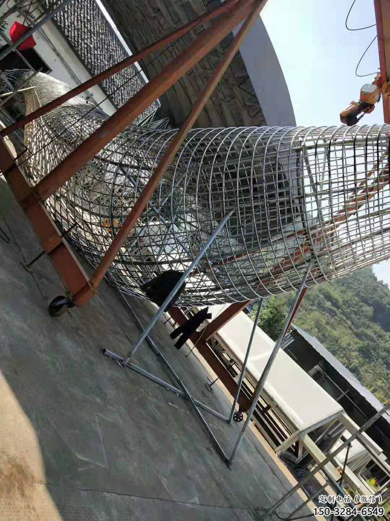 鏤空鯨魚雕塑，不銹鋼鯨魚雕塑，公園景觀小品 (3)