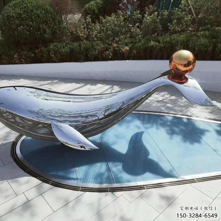 大型鯨魚雕塑，鏤空燈光原理，戶外公園廣場擺件 (3)