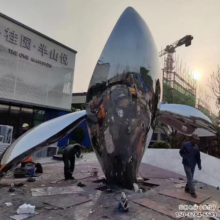 大型鯨魚雕塑，鏤空燈光原理，戶外公園廣場擺件 (4)