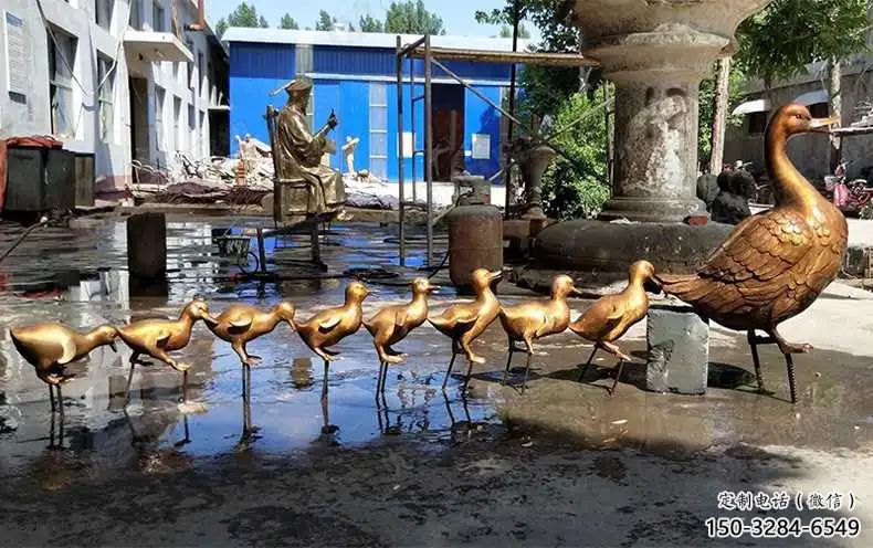 鴨子雕塑廠家，仿真動物， 公園廣場街頭擺件 (9)