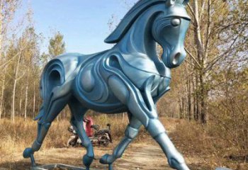 抽象不銹鋼駿馬雕塑 店門口彩繪雕塑 步行街?jǐn)[件