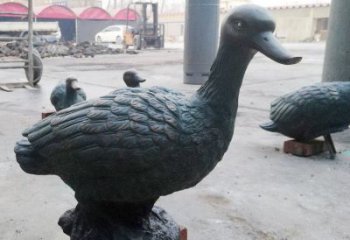銅鴨子雕塑廠家，仿古工藝，公園廣場(chǎng)動(dòng)物擺件 (1)