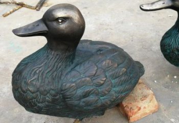 銅鴨子雕塑廠家，仿古工藝，公園廣場動物擺件 (3)