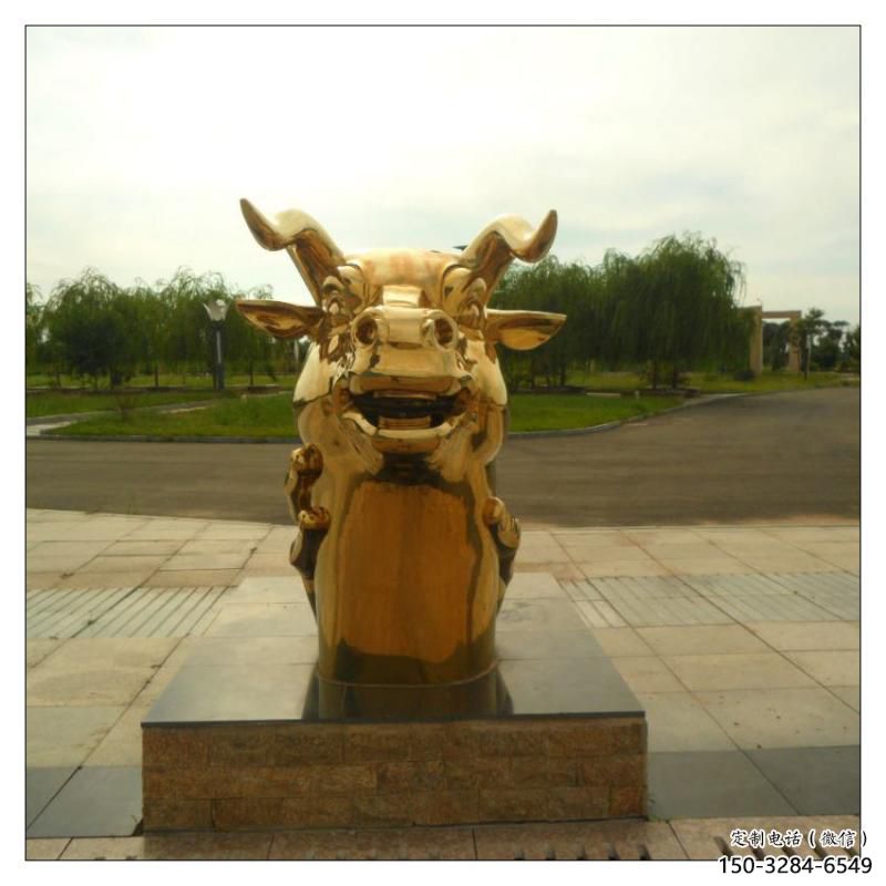 不銹鋼生肖雕塑，鍍鈦工藝，公園廣場戶外擺放 (1)