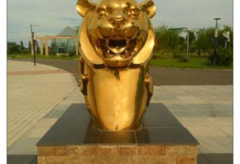 不銹鋼生肖雕塑，鍍鈦工藝，公園廣場戶外擺放 (3)