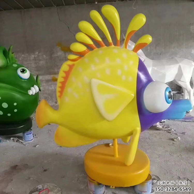 抽象劍魚雕塑，戶外街頭雕塑，海洋生物雕塑