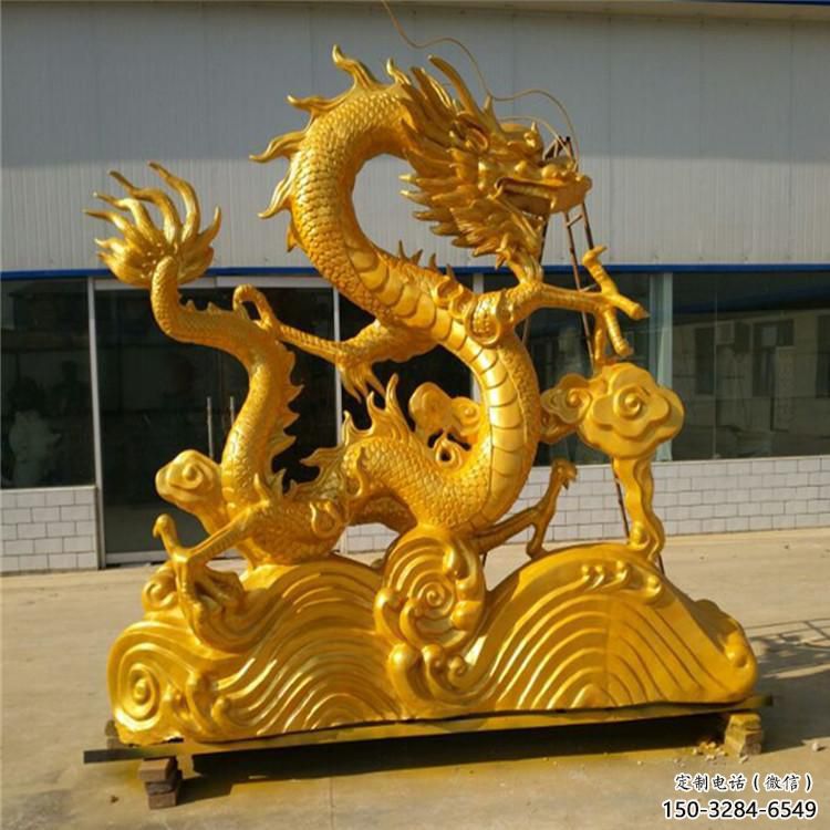 大型龍頭雕塑，鑄銅動物雕塑，房地產售樓處擺件