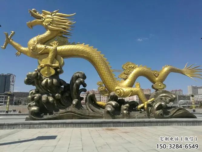 生產(chǎn)龍頭雕塑廠家，鑄銅動物雕塑，房地產(chǎn)售樓處擺件