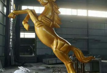 大型奔馬雕塑，城市街頭擺件，不銹鋼動(dòng)物小品