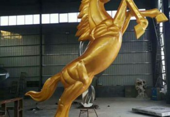 仿真奔馬雕塑，城市街頭擺件，不銹鋼動(dòng)物小品