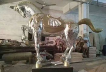 生產(chǎn)奔馬雕塑，鏡面工藝，仿真動(dòng)物小品