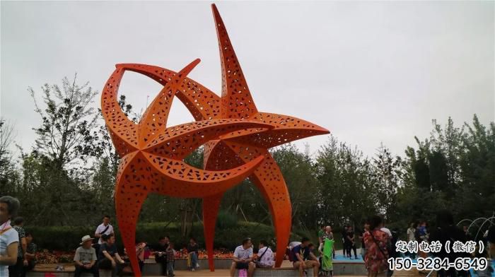 不銹鋼公園海星雕塑 酒店門(mén)口雕塑 彩繪擺件
