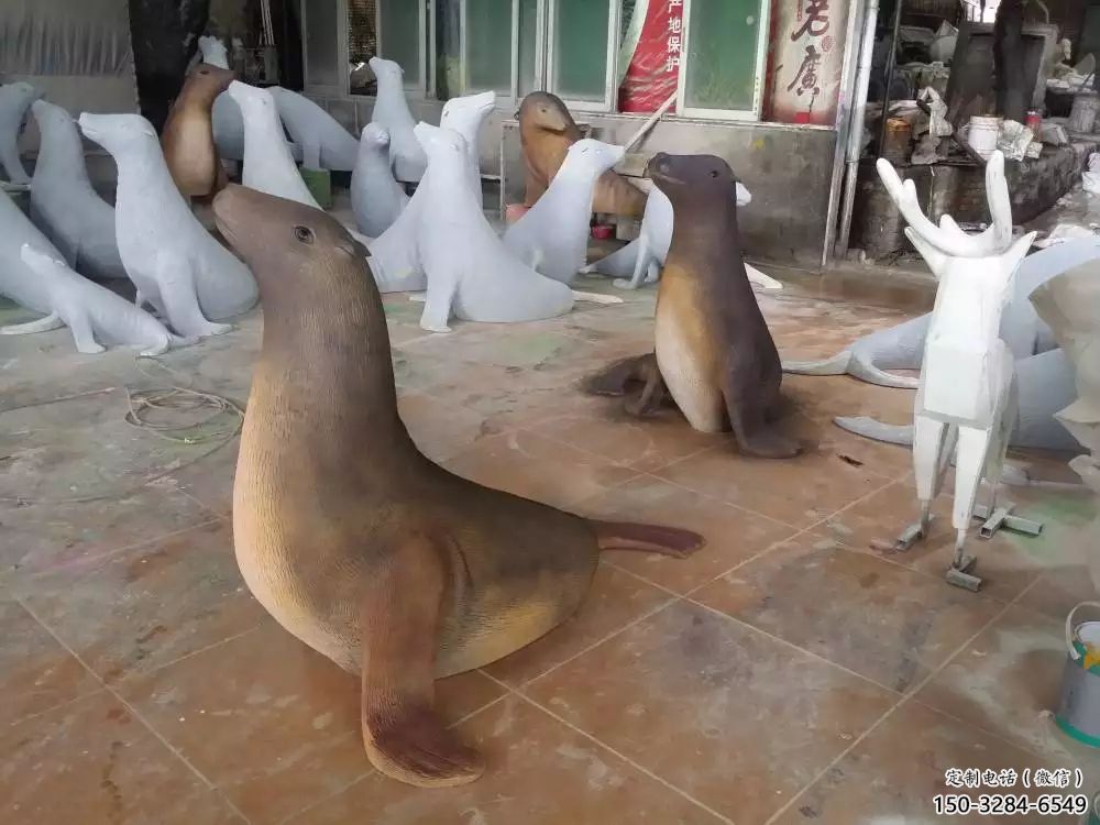 城市海豹雕塑 風景區(qū)彩繪雕塑 抽象擺件