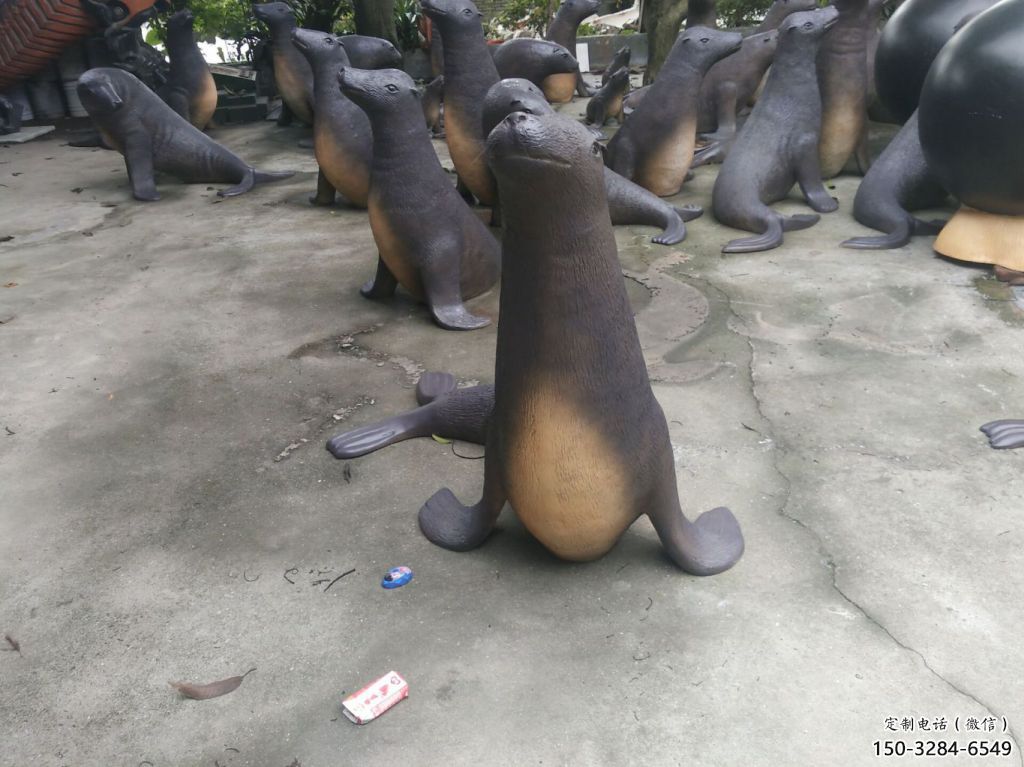 鏤空海豹雕塑 廣場近代雕塑 門口小品