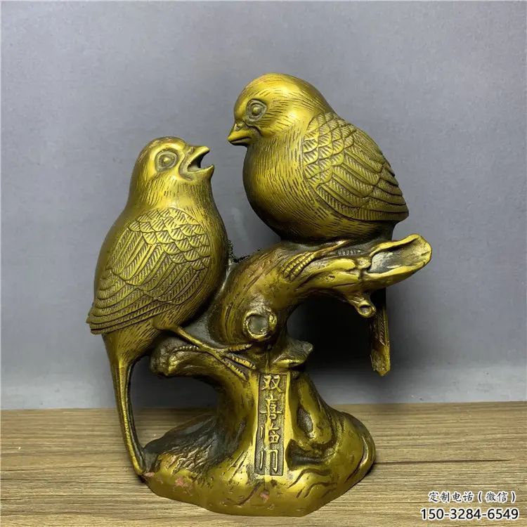 大型鑄銅喜鵲雕塑 商業(yè)街廣場(chǎng)雕塑 古銅色擺件