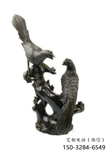 古銅色喜鵲銅雕塑 大型城市雕塑 商業(yè)街擺件