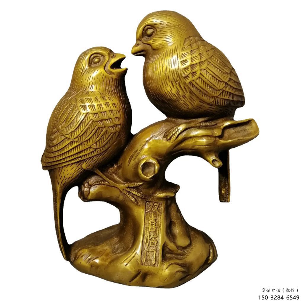 庭院喜鵲雕塑 城市古銅色雕塑 音樂(lè)小品