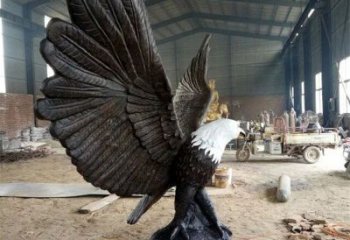 鑄銅仿真老鷹雕塑 店門口園林雕塑 動(dòng)物小品