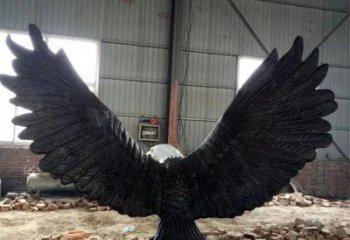 古銅色鑄造老鷹雕塑 大型城市雕塑 商業(yè)街擺件