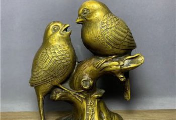 大型鑄銅喜鵲雕塑 商業(yè)街廣場雕塑 古銅色擺件