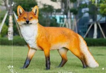 仿古狐貍雕塑廠家 庭院彩繪雕塑 田間小品