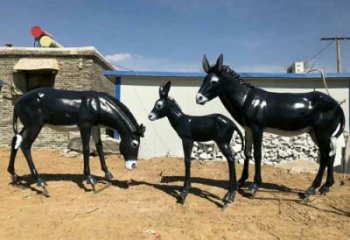 抽象毛驢雕塑 店門口彩繪雕塑 步行街?jǐn)[件