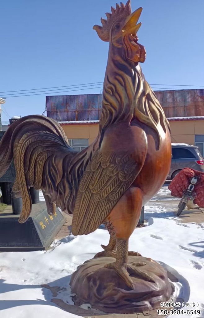 廣場(chǎng)小雞雕塑，動(dòng)物擺件，仿古工藝