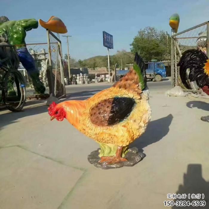小區(qū)小雞雕塑，仿真主題，彩繪工藝