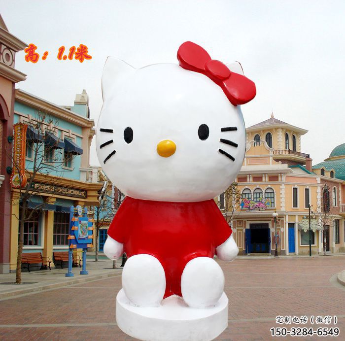 庭院小貓雕塑，現(xiàn)代小品，彩繪工藝