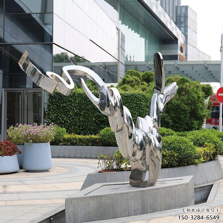 小區(qū)小貓雕塑，仿真主題，鏡面工藝