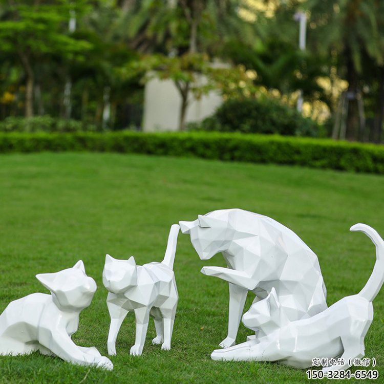 園林小貓雕塑，文化標(biāo)識(shí)，公園小品