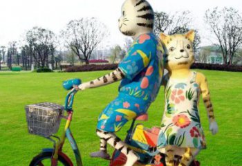 庭院小貓雕塑，動(dòng)物小品，卡通工藝